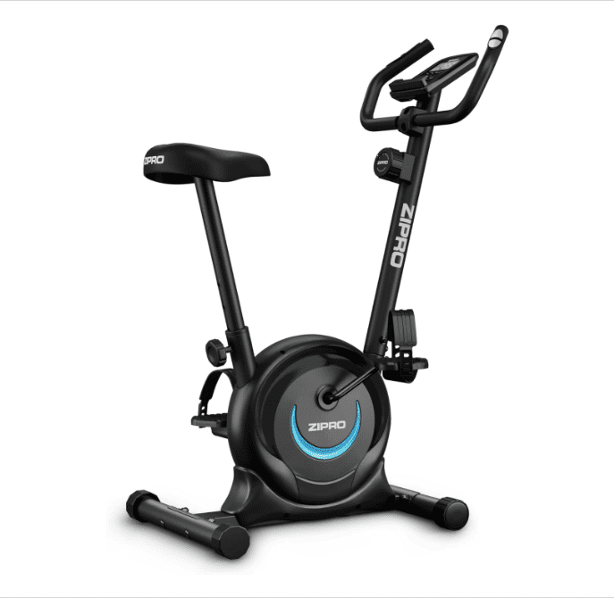 Vélo d’appartement ZIPRO One S pour maison, avec résistance magnétique silencieuse, écran LCD, mesure du pouls et siège ajustable, design compact
