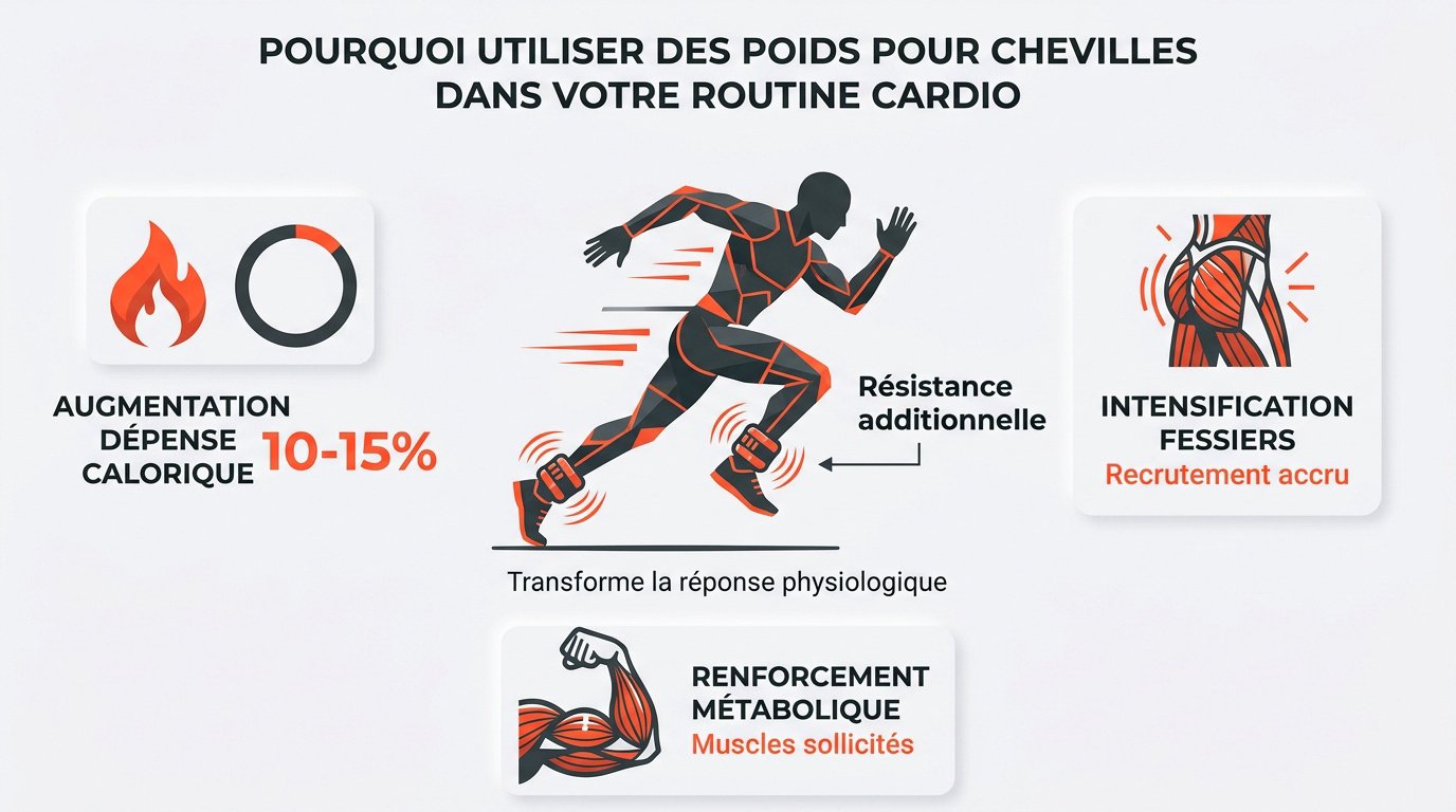 Entraînement avec poids aux chevilles