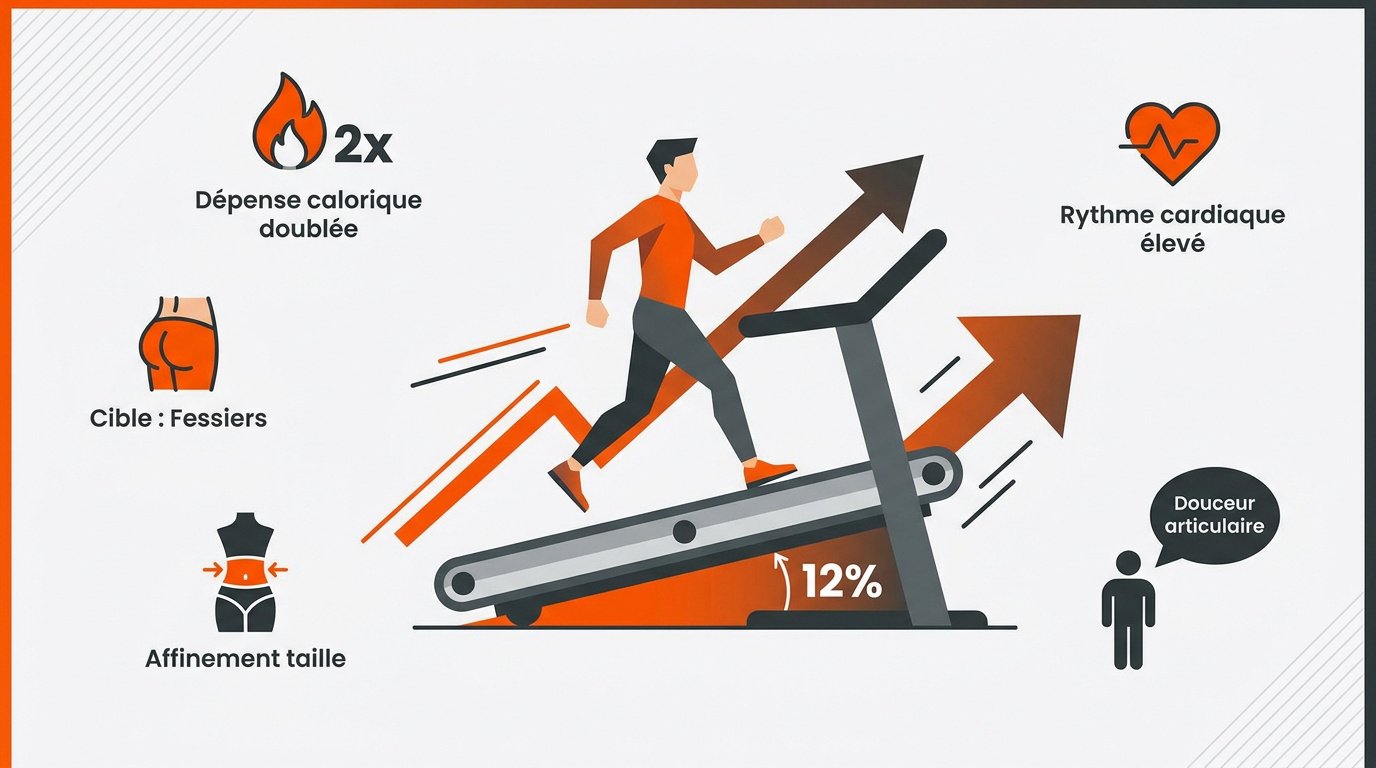 Entraînement sur tapis de marche inclinable pour la perte de poids